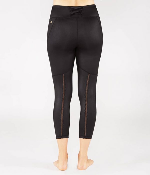 Manduka Yoga-Legging CORSET CROP BLACK SHEEN schwarz-schimmernd für Frauen 2
